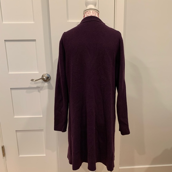 VGUC Plum Colored Wool Blend Long Cardigan - Picture 2 of 4